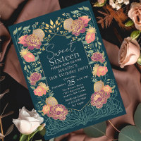 Enchanted Garden Floral Sweet 16 Birthday 
