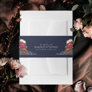 Enchanted Garden Floral Wedding  Invitation Belly Band