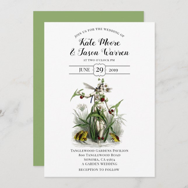 Enchanted Garden Garden Wedding Invitation (Front/Back)