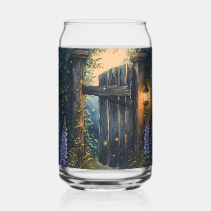 Enchanted Garden Gate Under Firefly Sky Can Glass