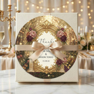 Enchanted Garden Gate Wedding  Classic Round Sticker