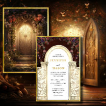 Enchanted Garden Gate Wedding Invitation