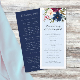 Enchanted Garden Light Blue Burgundy Navy Program