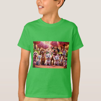  Enchanted Garden of Baby Dogs  T-Shirt