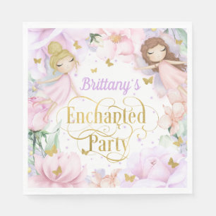 Enchanted Garden Party Fairy Themed Birthday Napkin
