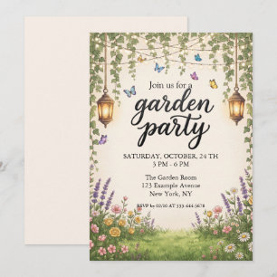 Enchanted Garden Party Ivy String Lights  Invitation
