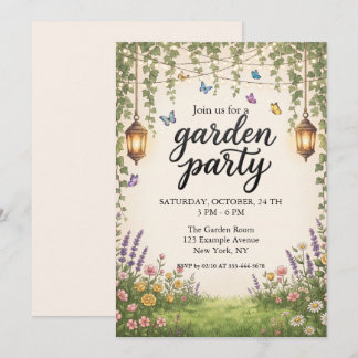 Enchanted Garden Party Ivy String Lights  Invitation
