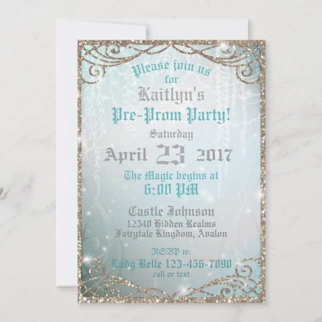 Enchanted Garden Pre-Prom Party Invitation (Front)