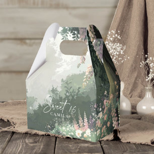 Enchanted Garden Sweet 16 Pink ID1163 Favor Box