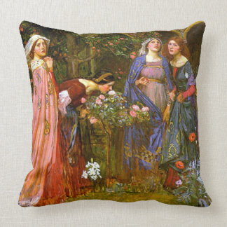 Enchanted Garden Waterhouse Fine Art Throw Pillow