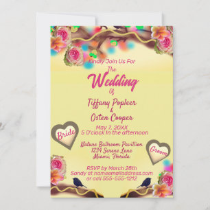 Enchanted Garden Wildflower Butterfly Wedding Invitation