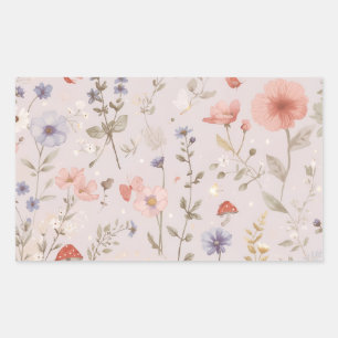Enchanted Garden Wildflower Butterfly Whimsical Sticker