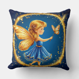 Enchanted Glitter Fairy Cute Fairy Tale Home Decor Throw Pillow