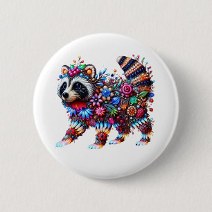 Enchanted Glowing Raccoon 2 Inch Round Button