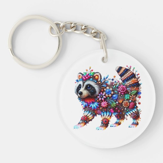 Enchanted Glowing Raccoon Keychain (Front)