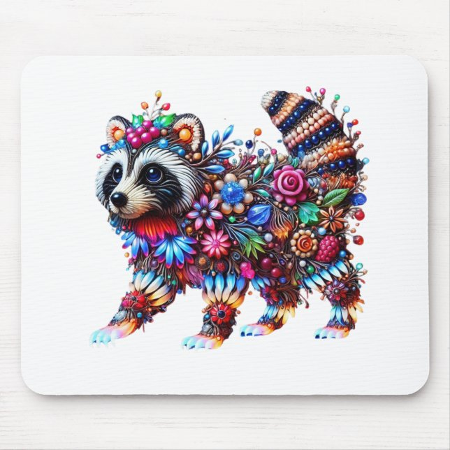 Enchanted Glowing Raccoon Mouse Pad (Front)