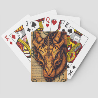 Enchanted Golden Dragon Vintage Mythical Playing C Playing Cards