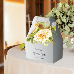 Enchanted Golden Garden Silver Wedding Favor Box