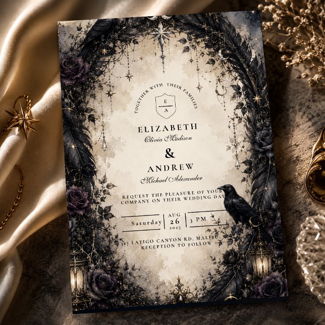 Enchanted Gothic Celestial Wedding Invitation (Creator Uploaded)