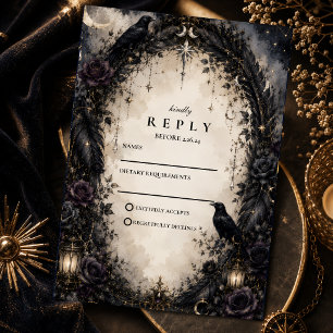 Enchanted Gothic Celestial Wedding RSVP Card