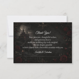 Enchanted Gothic Moonlight Romance Wedding Thank You Card