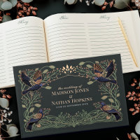 Enchanted Gothic Raven Floral Green Leaves Wedding