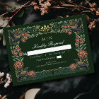 Enchanted Gothic Raven Floral Wedding Dahlia RSVP 