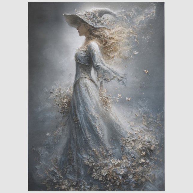 Enchanted Gothic Witch Fantasy for Decoupage Tissue Paper (Front)