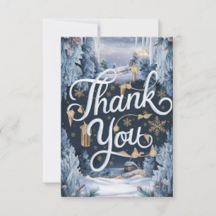Enchanted Grateful Forest Happy Holidays Thank You Card