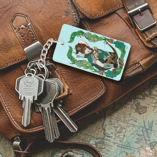 Enchanted Green Fantasy Woodland Archer Elf Keychain