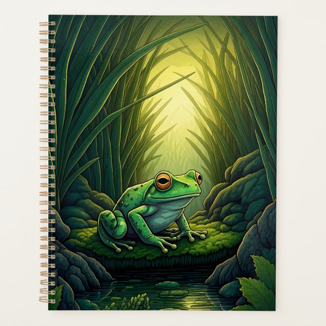 Enchanted Green Frog in a Forest Planner (Front)