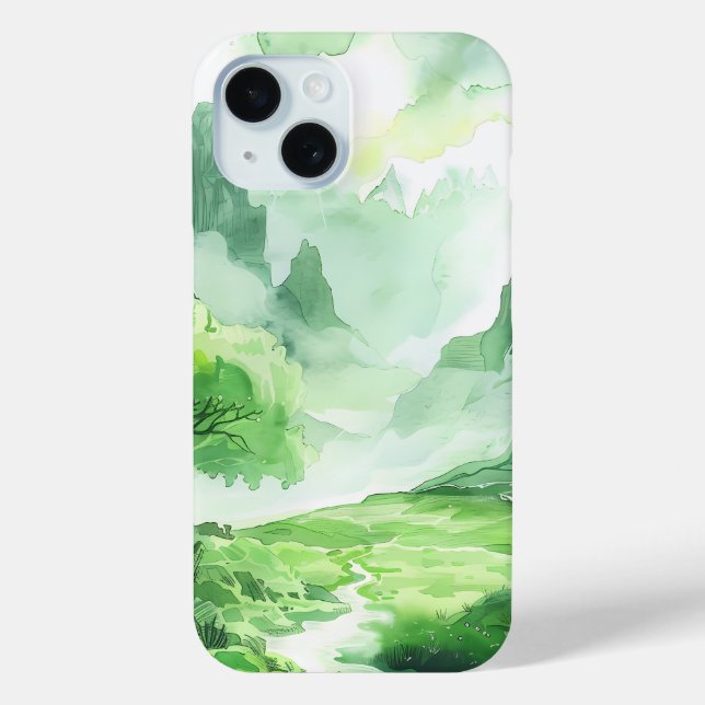 Enchanted Green Valley Phone Case (Back)