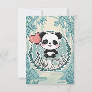 Enchanted Greeting Panda Thank You Card