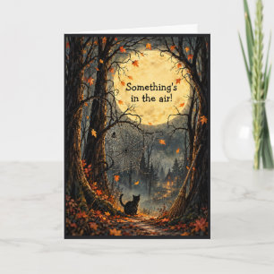 Enchanted Halloween Forest Full Moon Greeting Card