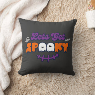 Enchanted Halloween Hauntings Let's Get Spooky Throw Pillow