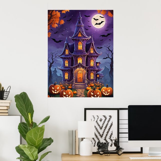 Enchanted Halloween Manor Poster (Home Office)