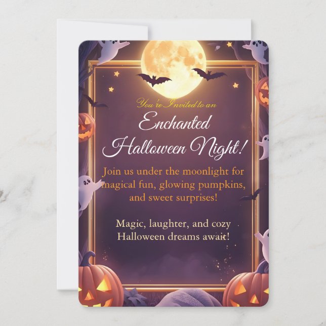 Enchanted Halloween Night Invitation Card (Devant)