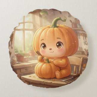 Enchanted Halloween Stories.12 Round Pillow