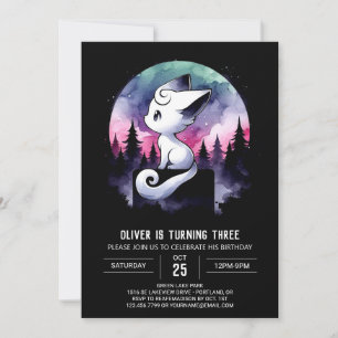 Enchanted Happy Cat Birthday Invitation