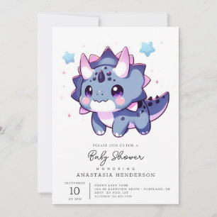 Enchanted Happy Dinosaur Baby Shower Invitation