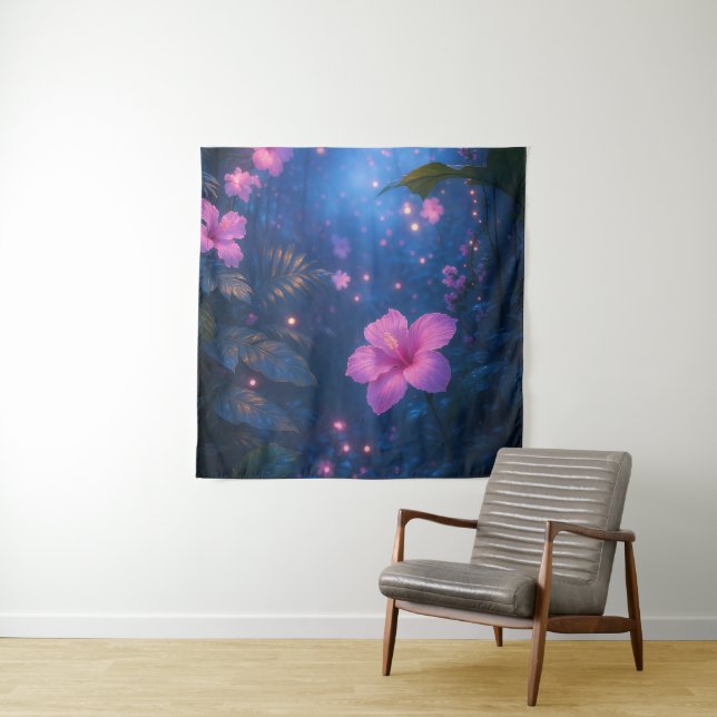 Enchanted Hibiscus Dreamscape  Tapestry (In Situ)