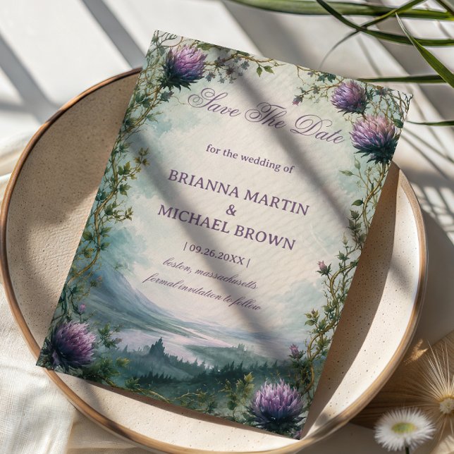 Enchanted Highland Thistle Celtic Save The Date (Creator Uploaded)