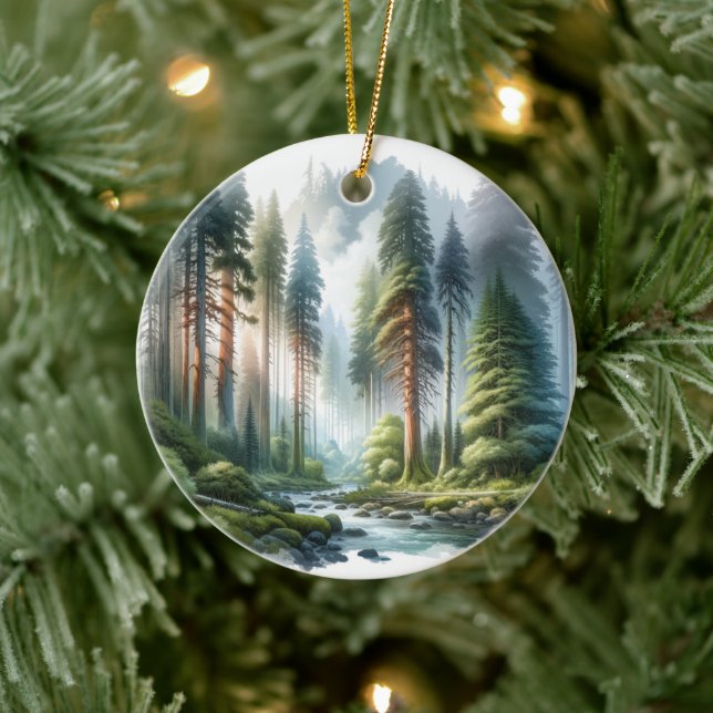 Enchanted Hoh Rainforest Ceramic Ornament (Tree)