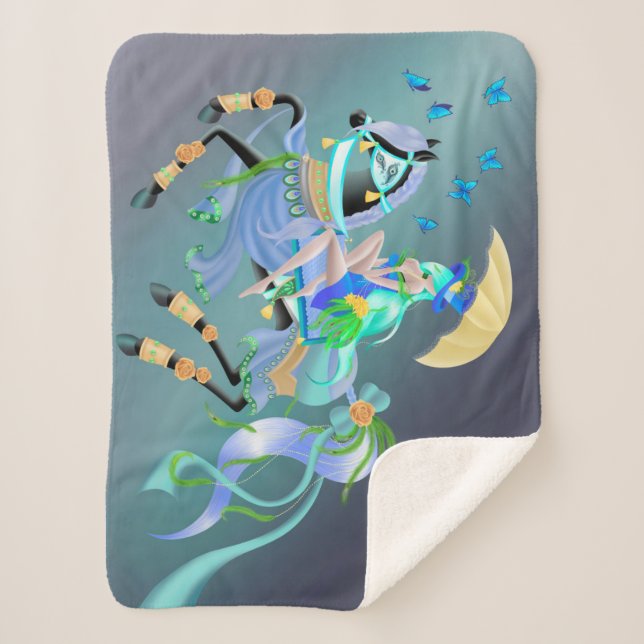 Enchanted Horse Ride  Sherpa Blanket (Front)