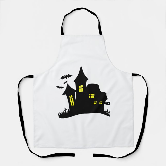 Enchanted House Haunted Halloween Apron (Front)
