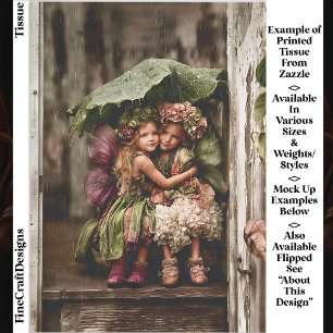 Enchanted Hydrangea Fairies In Rain ED2R Decoupage Tissue Paper