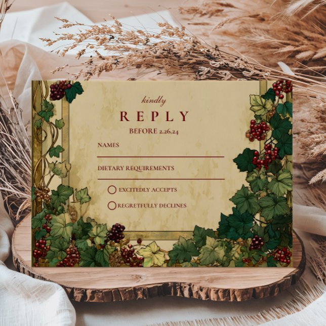 Enchanted Ivy Greenery Wedding RSVP Card (Creator Uploaded)