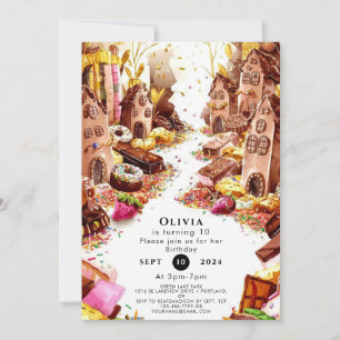 Enchanted Kids Chocolate Birthday Invitation