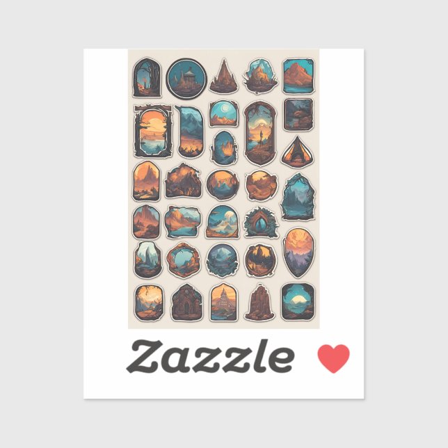Enchanted Kingdoms Sticker Pack: Fantasy Landscape (Sheet)