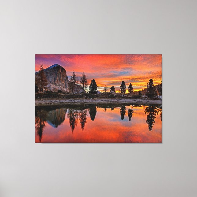 Enchanted Lake Sunset Canvas Print (Front)